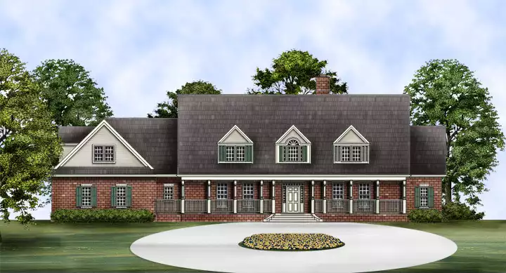 image of colonial house plan 6145